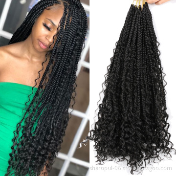 synthetic hair extension 3x messy braids 22inch 18strands black golden brown color attachment crochet hair braids